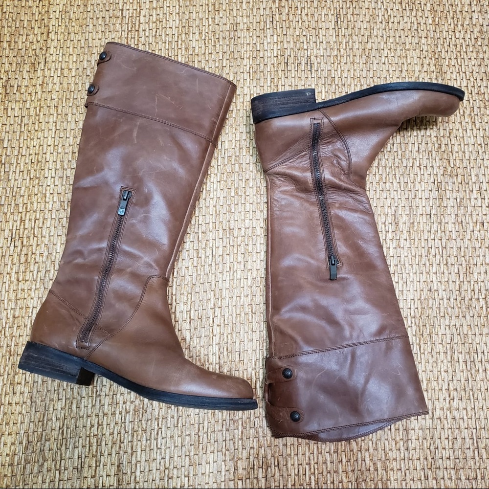 Vince Camuto Keaton Riding Boots Brown Distressed Size 9.5